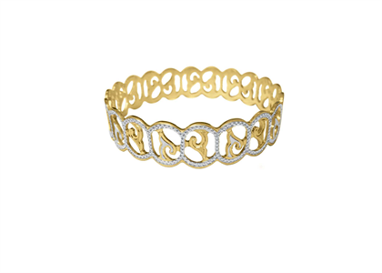 CNC Cuff Bangle with Two Tone Plated